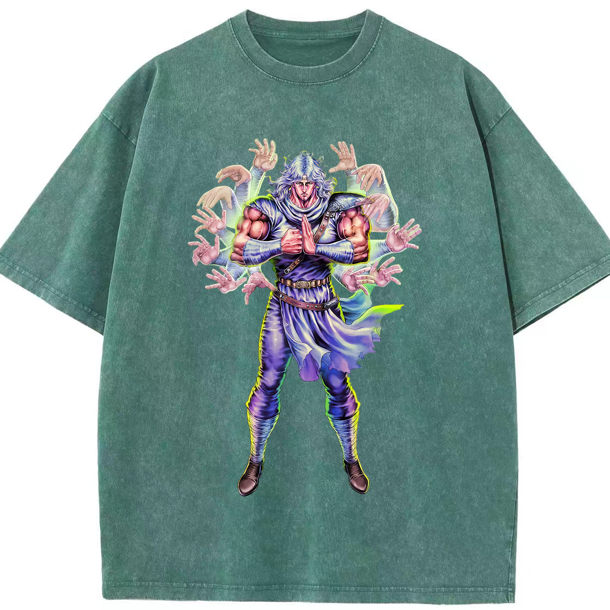 （画像用） 北斗の拳 Fist of the North Star 綿100% ヴィンテージ風 半袖Tシャツ（フロントプリント）